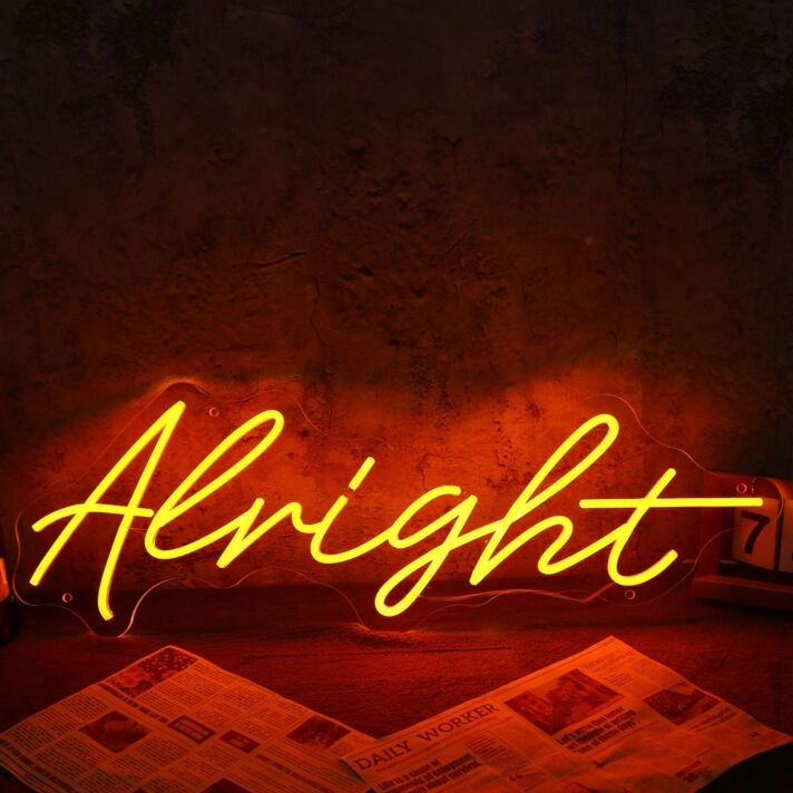 Alright Red Neon Sign
