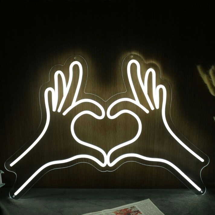 Heart With Fingers Neon Sign