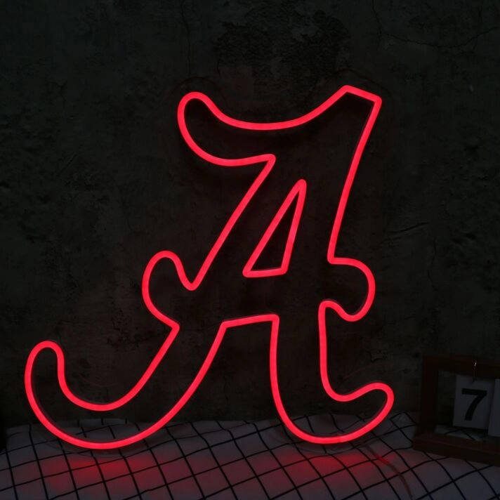 Capital Letter A Red Neon Sign