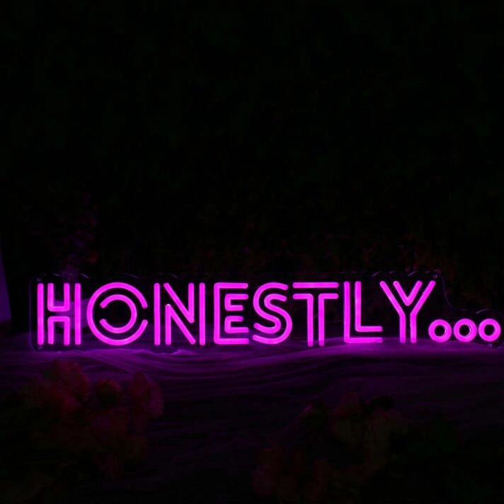 Honestly Dark Purple Neon Sign