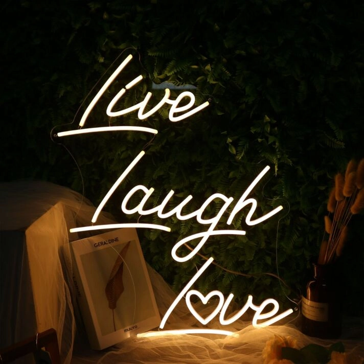 Live Laugh Love Yellow Neon Sign