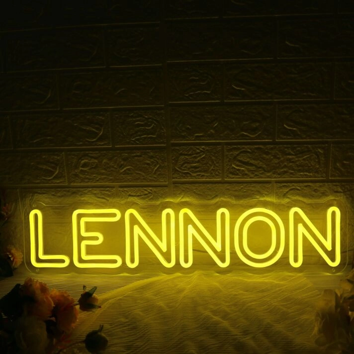 LENNON Yellow Neon Sign