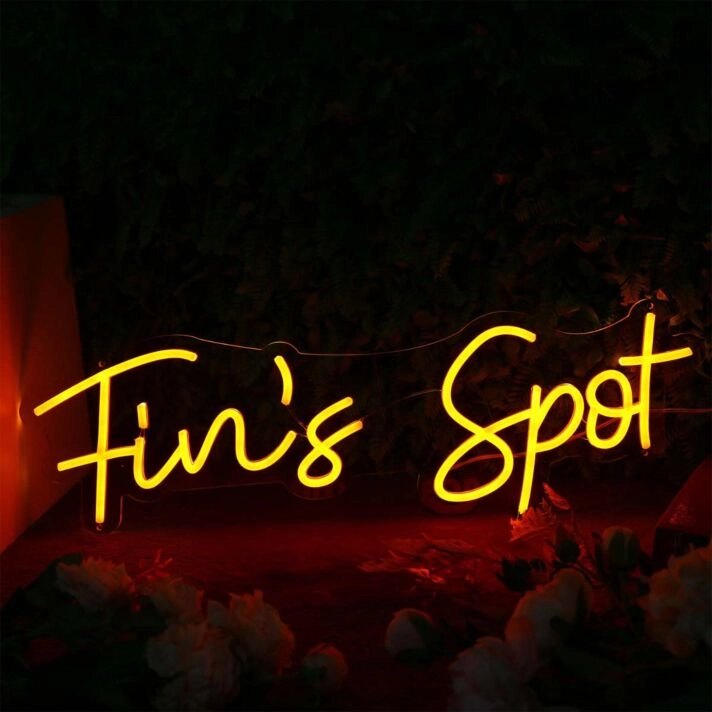 Fin's Spot Yellow Neon Sign