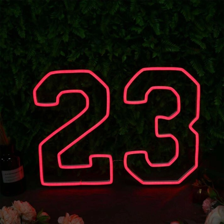 Number 23 Red Neon LED Sign