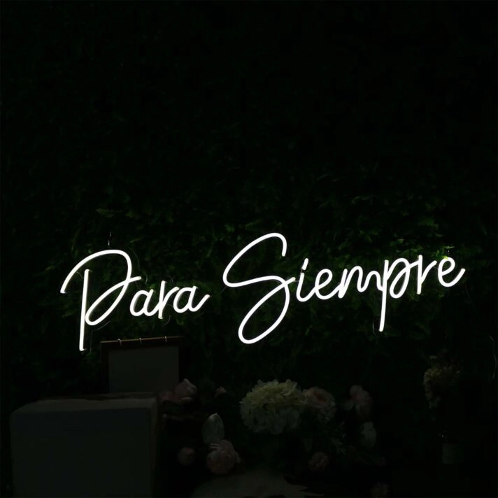 Para Siempre White Neon Sign