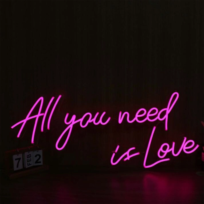 All You Need Is Love Pink Neon Sign