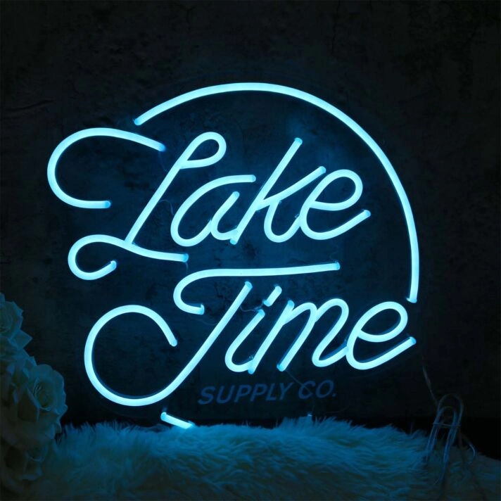 Lake Time Blue Neon Sign