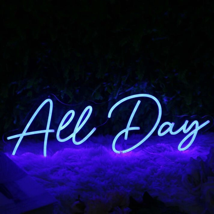 All Day Blue Neon Sign