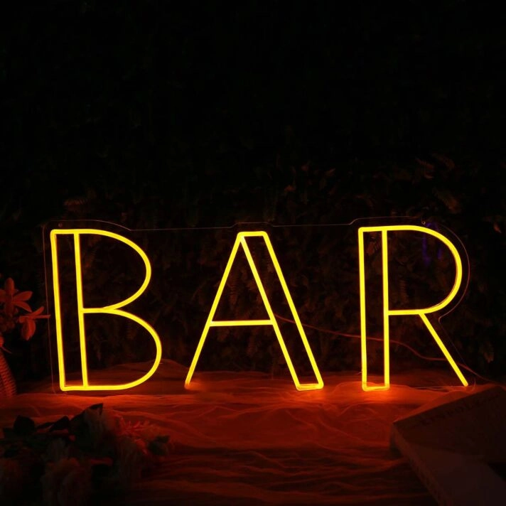 BAR Orange Custom Neon Sign