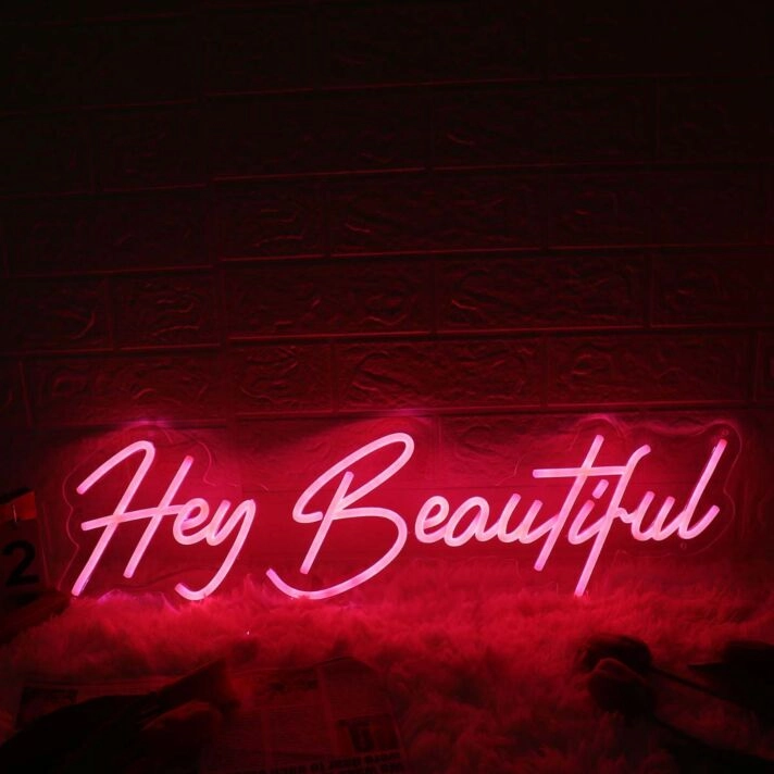 Hey Beautiful Red Neon Sign