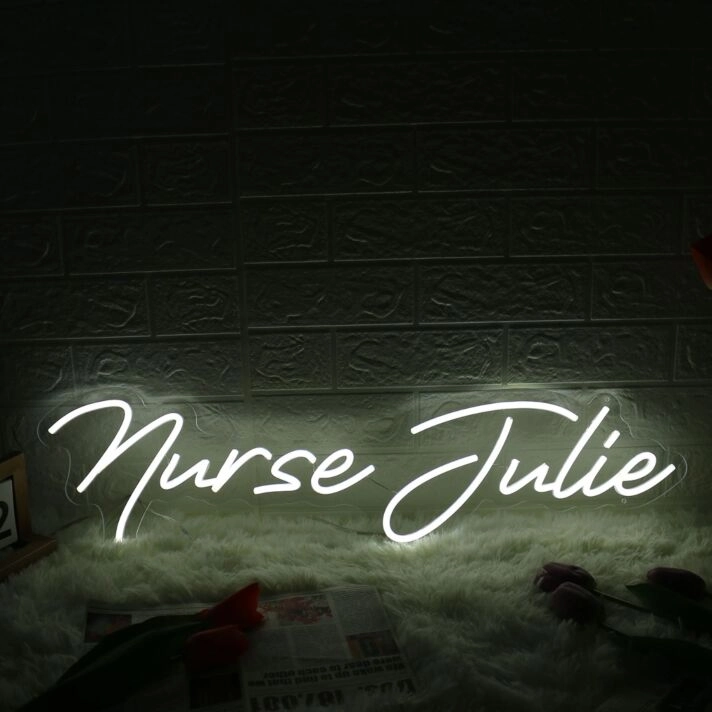 Nurse Julie White Neon Sign