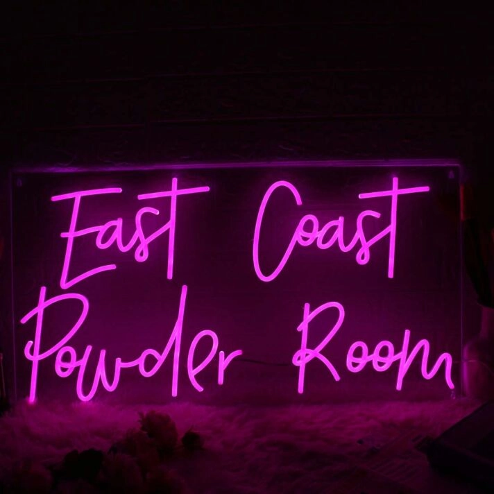 East Coast Pouder Room Pink Neon Sign