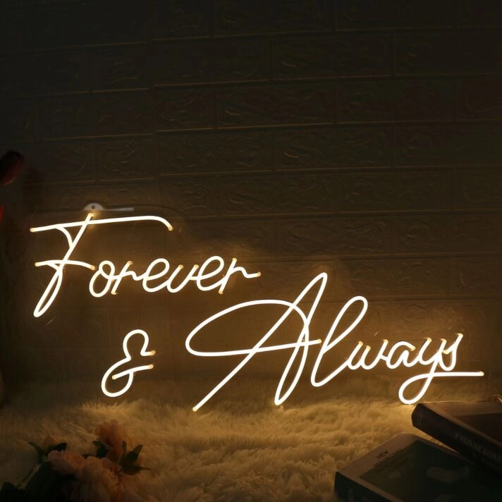 Forever And Always Yellow Wedding Neon Sign