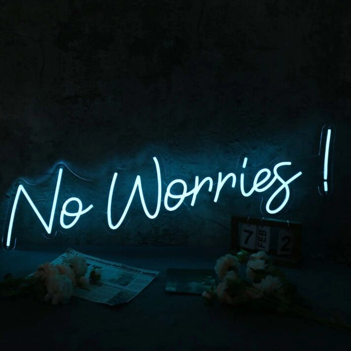 No Worries Blue Custom Neon Sign