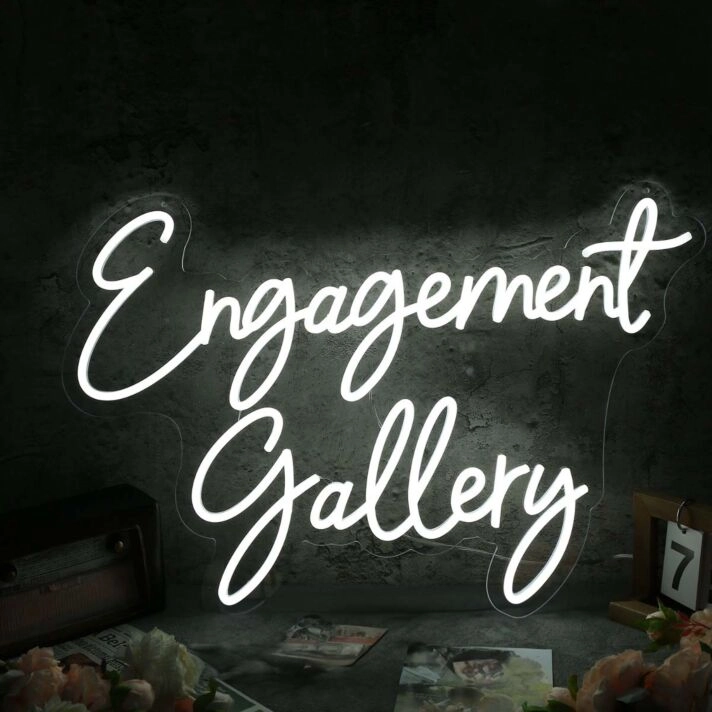 Engagement Gallery White Neon Sign