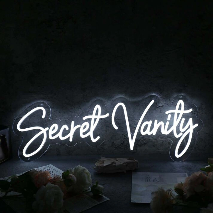Secret Vanity White Neon Sign