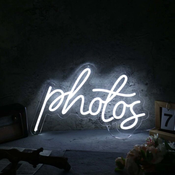 Photos White Neon Sign