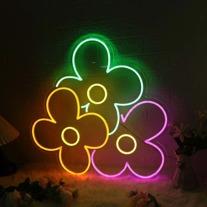Colorful Flowers Custom Neon Sign