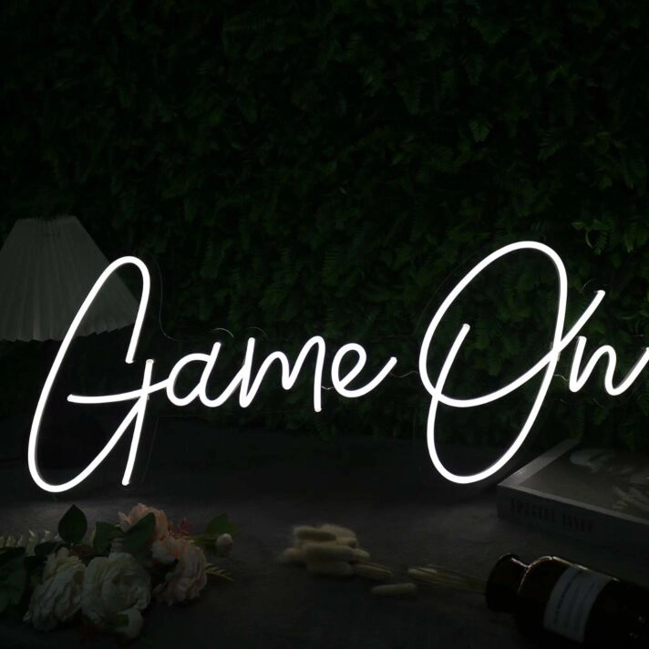 Game On White Custom Neon Sign