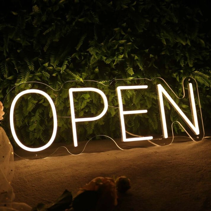 Open Yellow Custom LED Neon Sign