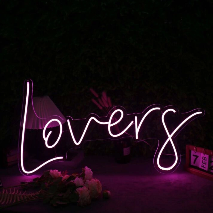 Lovers Purple Neon Sign