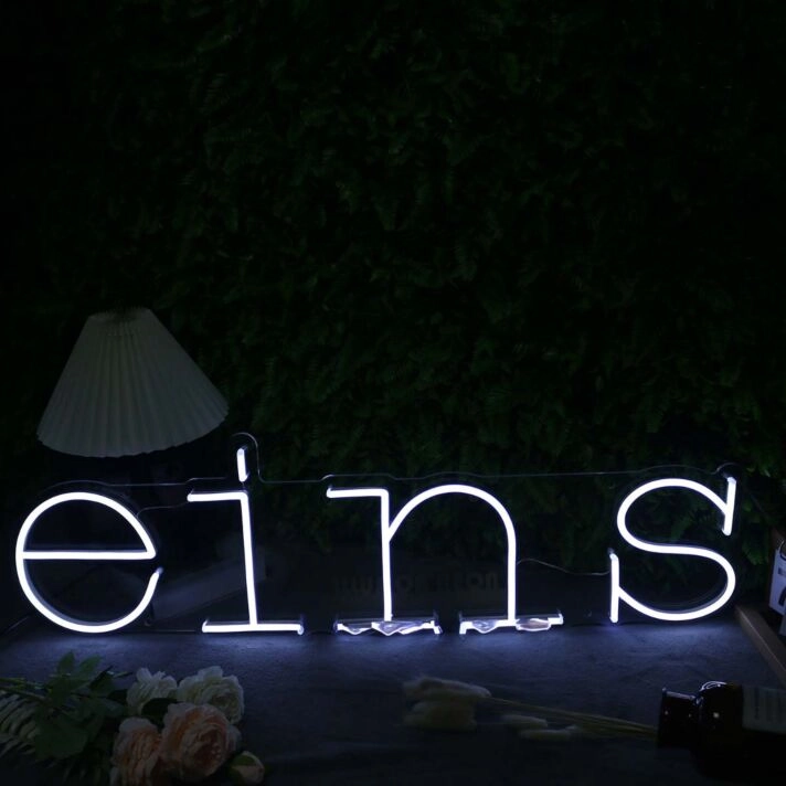 Eins White Neon Sign