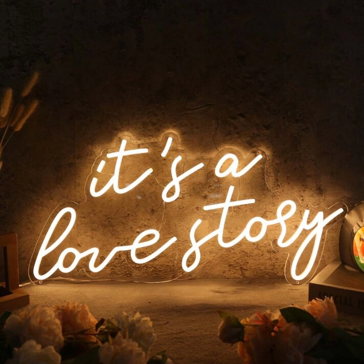 It Is A Love Story Yellow Custom Neon Sign