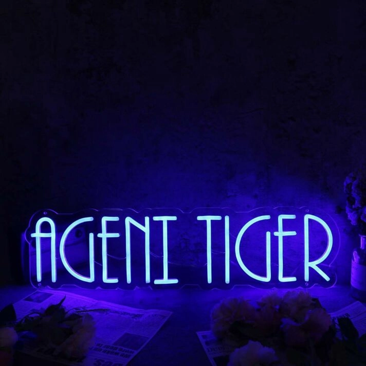 Agent Tiger Blue Neon Sign