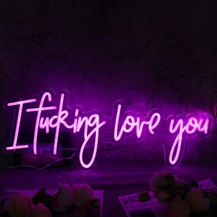 I Fucking Love You Purple Neon Sign