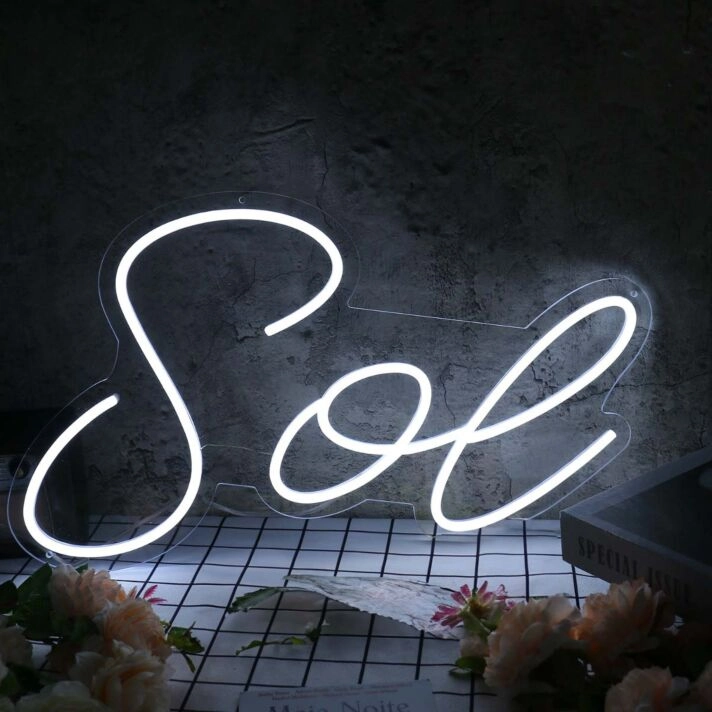 Sol White Neon Sign