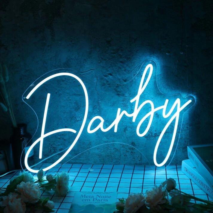 Darby Blue Name Neon Sign