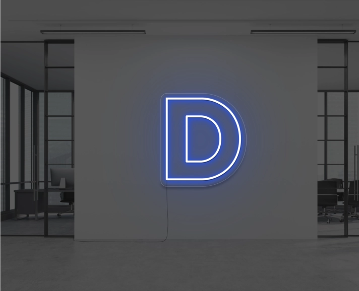 Neon Letter D