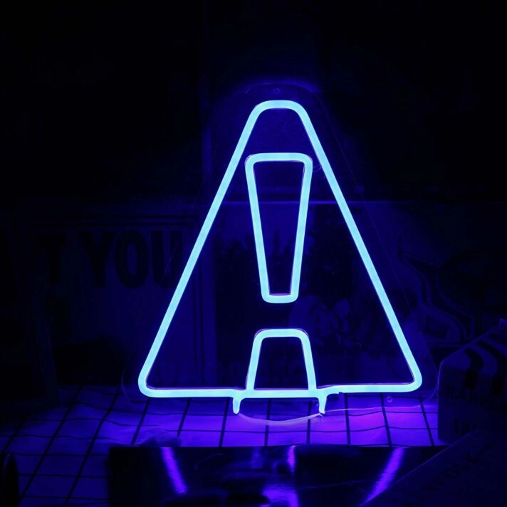 Abstract Letter A Shape Blue Neon Sign