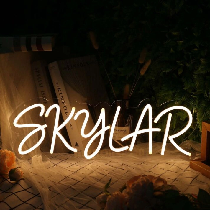 Skylar Yellow Name Neon Sign
