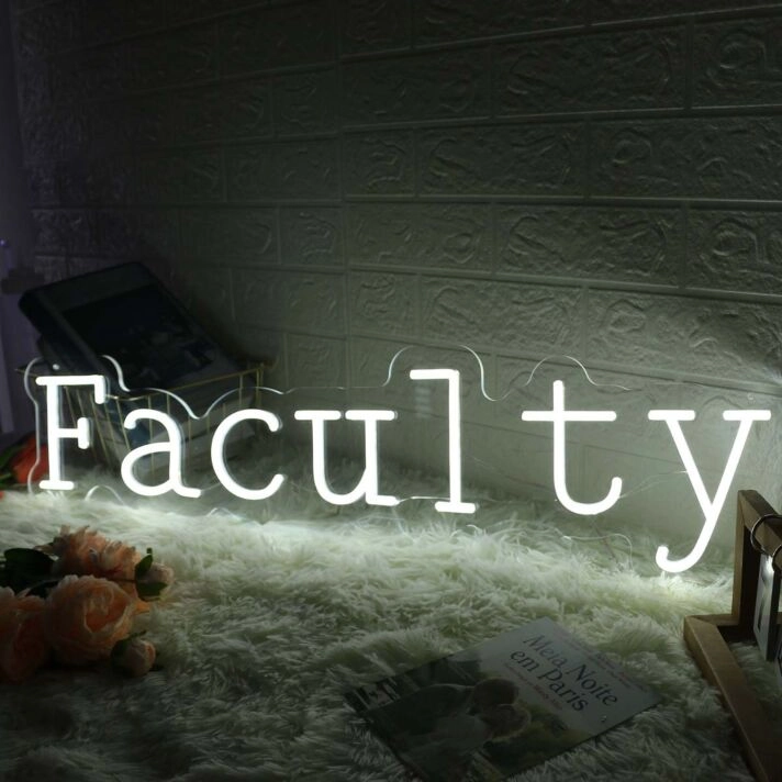 Faculty White Neon Sign