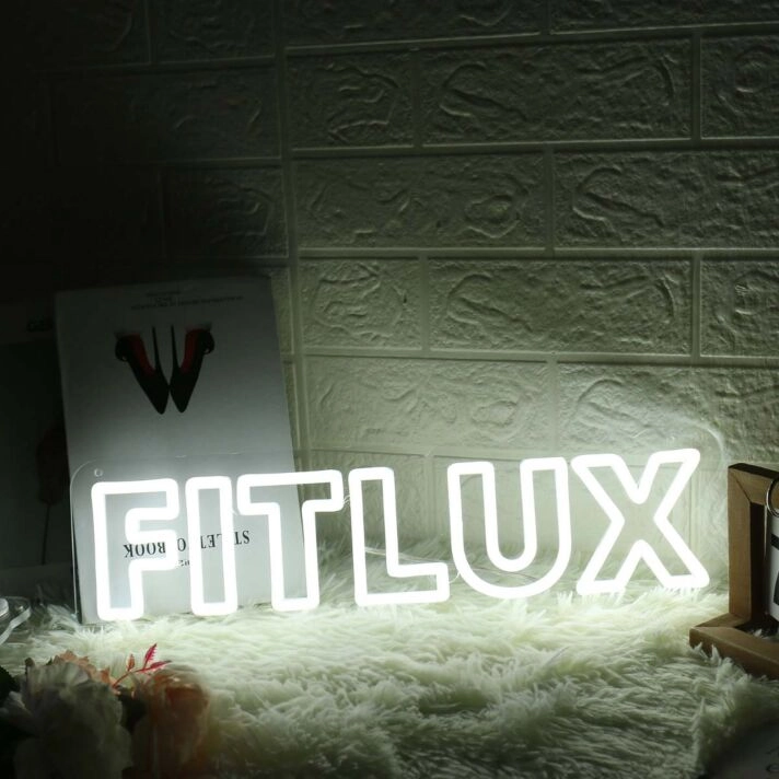 Fitlux White Neon Sign