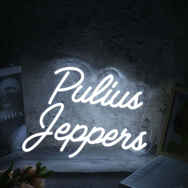 Pulius Jeppens White Neon Sign