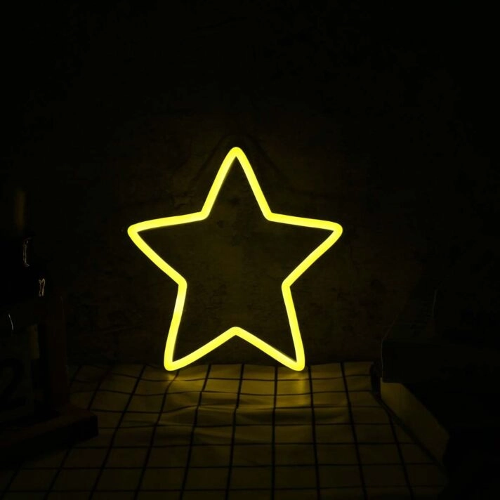 Yellow Star LED Neon Sign