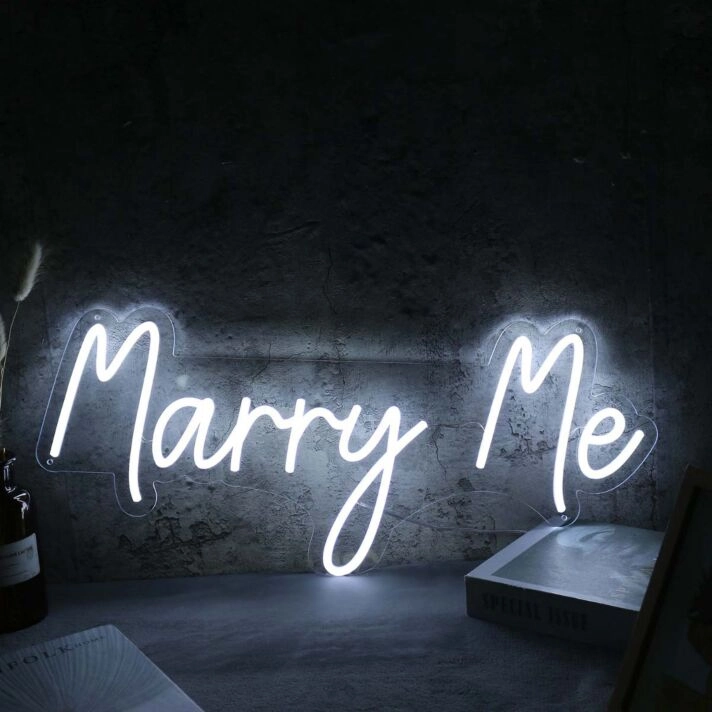 Marry Me White Custom Neon Sign