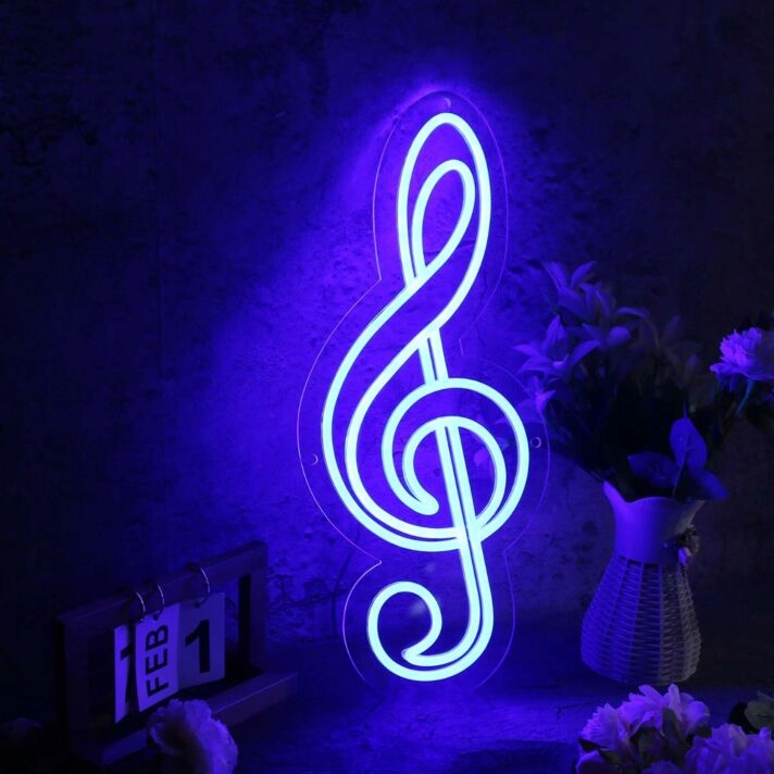 Music Note Blue Neon Sign