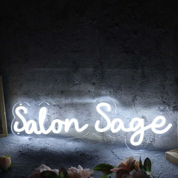 Salon Sage White Neon Sign