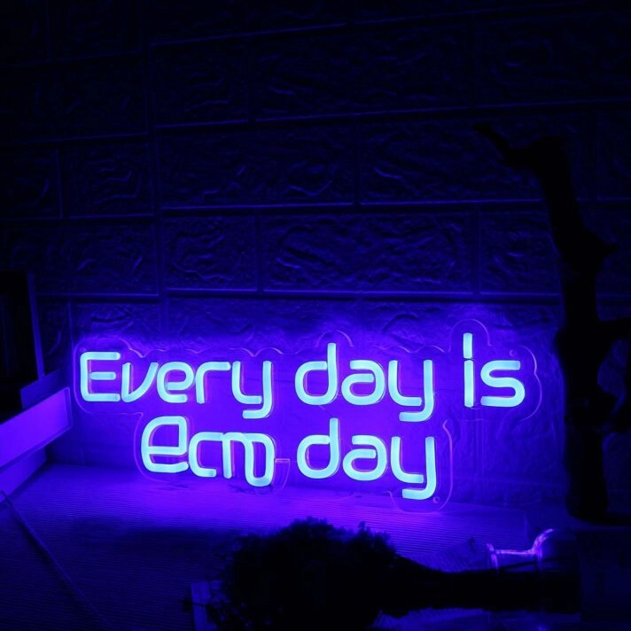 Every Day Is Arm Day Blue Neon Sign