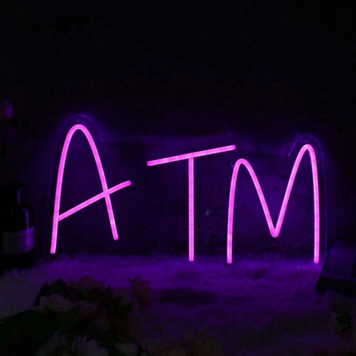 ATM Purple Neon Sign
