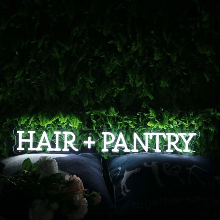 Hair Pantry White Custom Neon Sign