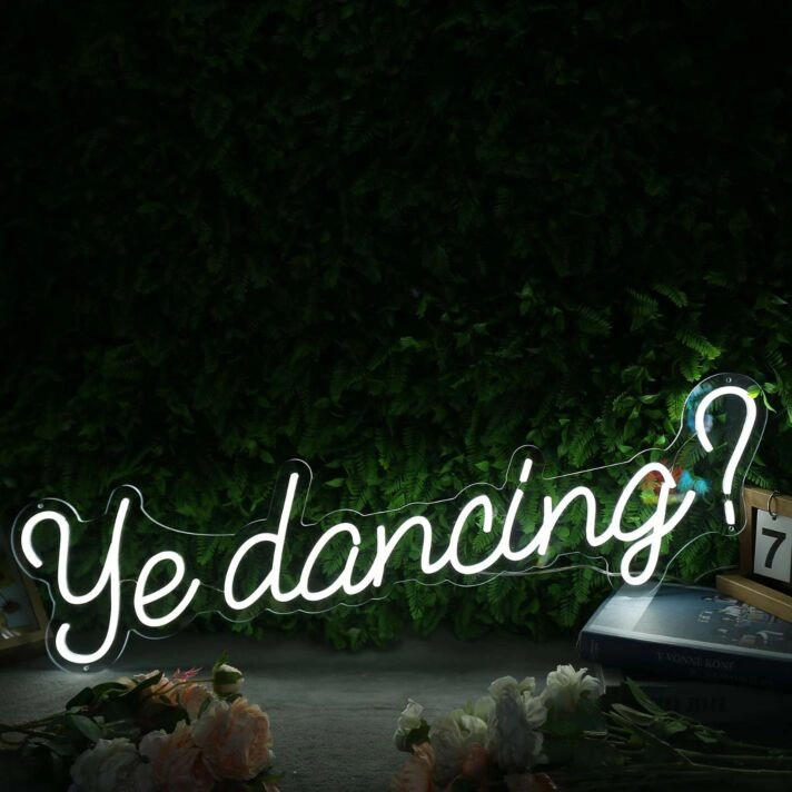 Ye Dancing White Neon Sign