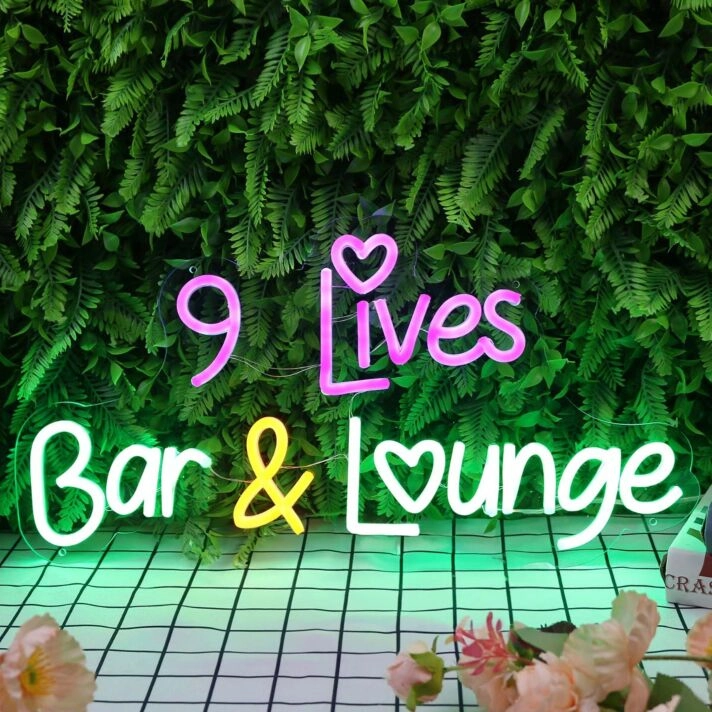 9 Lives Bar And Lounge Custom Neon Sign