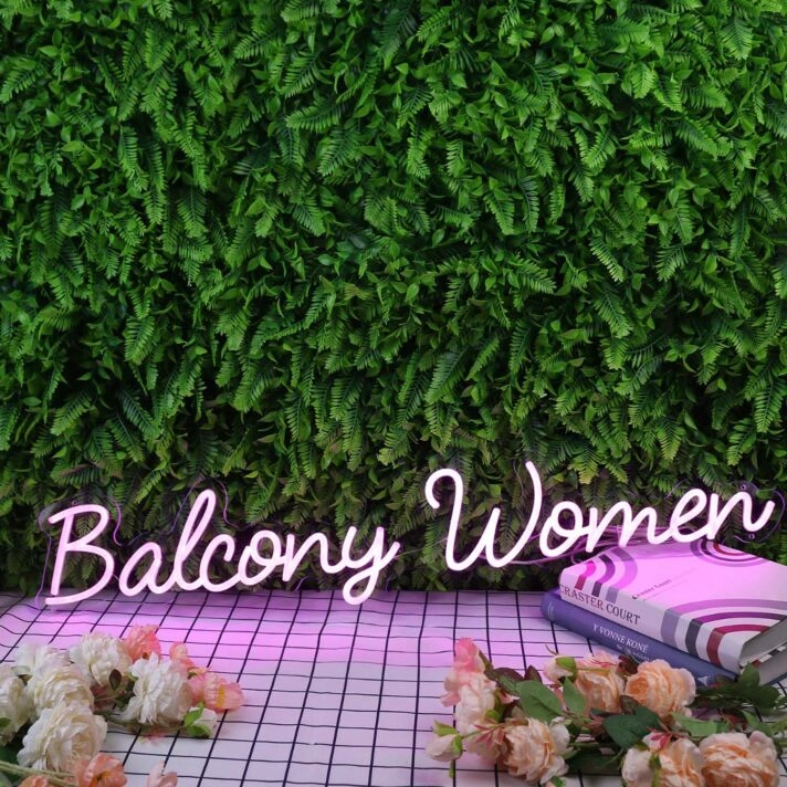 Balcony Women Purple Neon Sign