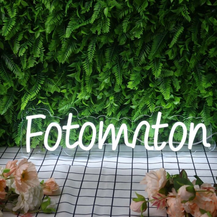 Fotomaton White Neon Sign