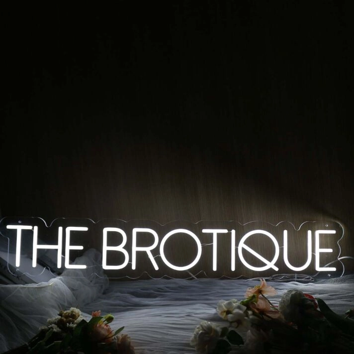 The Brotique White Neon Sign