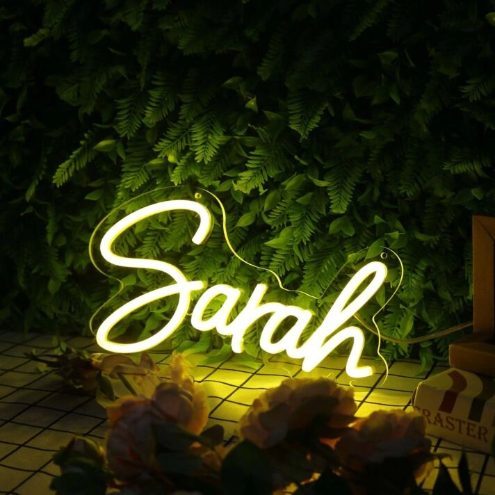 Sarah Yellow Neon Sign
